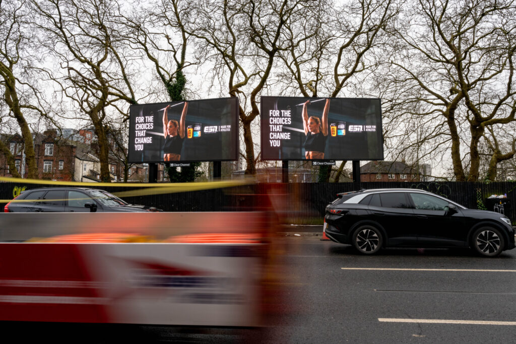 Billboard advertising campaign for a protein brand.