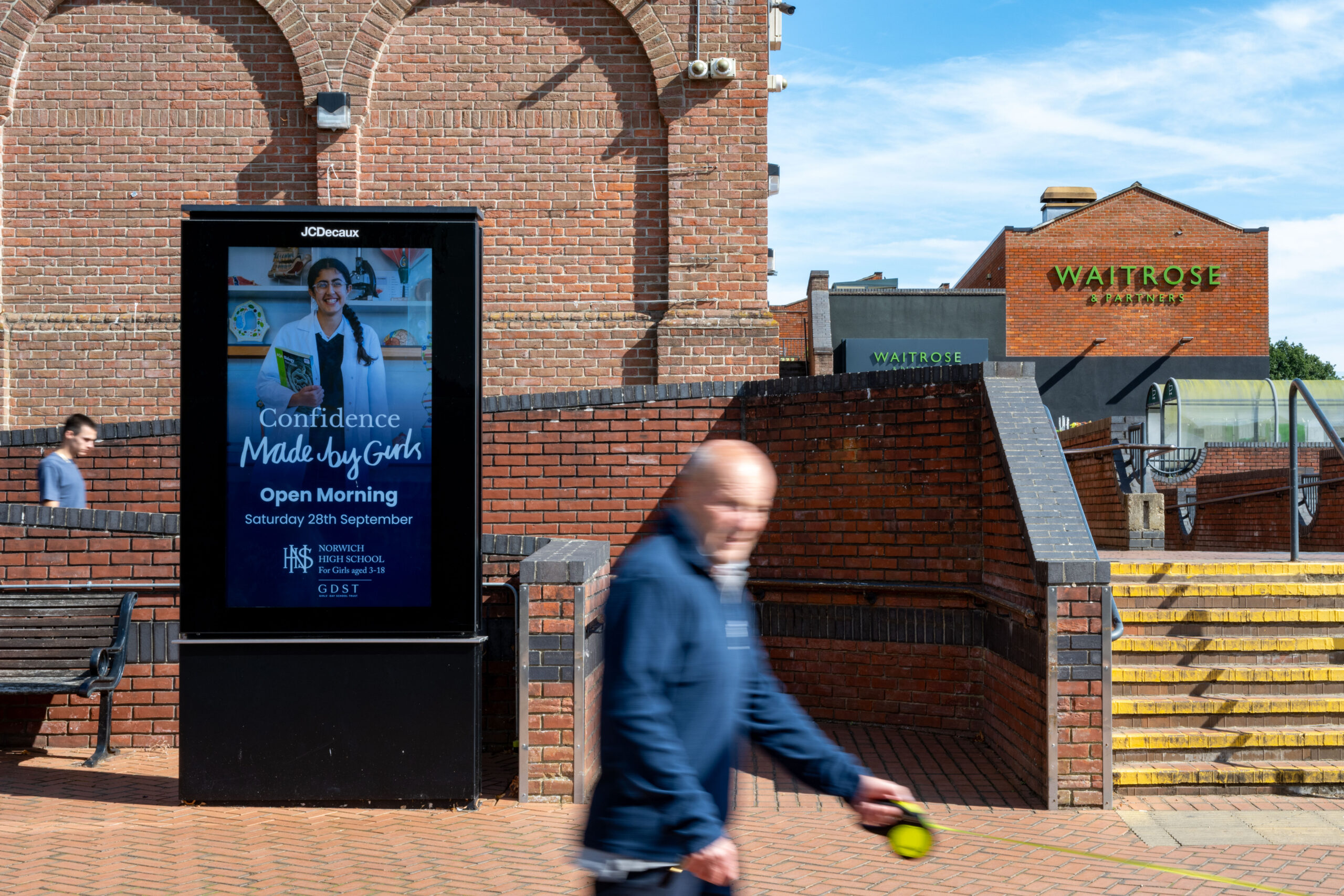 An example of advertising outside of Waitrose stores.